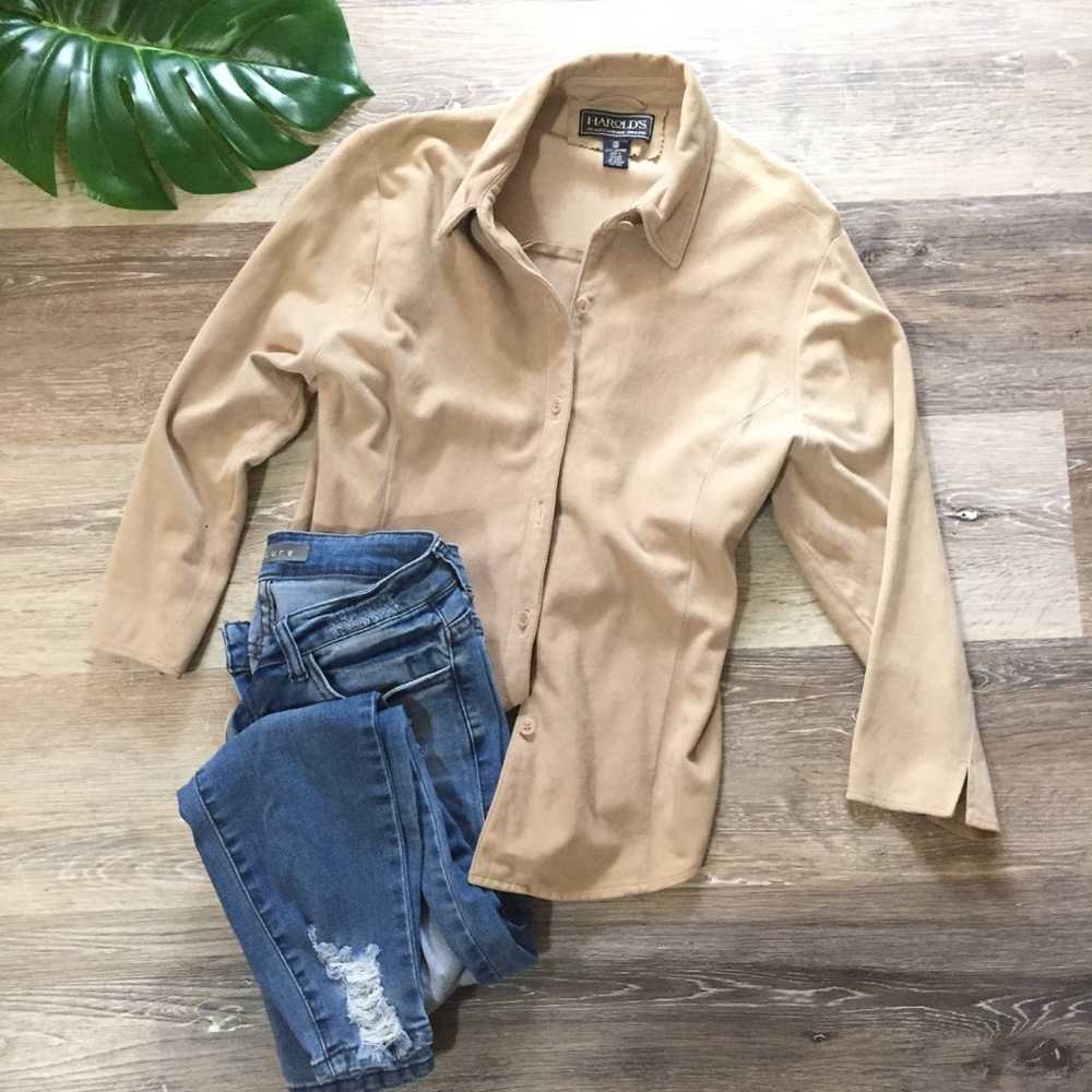 All Genuine Suede Collared Heavy Top
